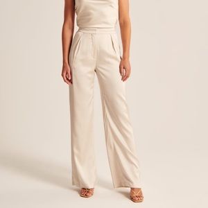 A&F Satin Tailored Wide Leg Pant NWOT